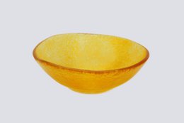  Orange bowl tray, 12 inches wide by 5 inches deep, made of a single solid color.