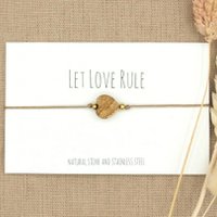 Armband love jaspis goud,zilver RVS