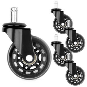 Stoelwielen rubber 6,3 cm / 10 mm 5 pc's