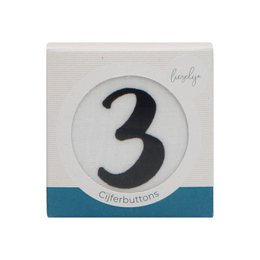 Blue number 3 button for kids' hair accessories