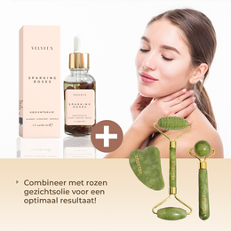 Jade roller gua sha ansigtsrulle 4 dele sæt
