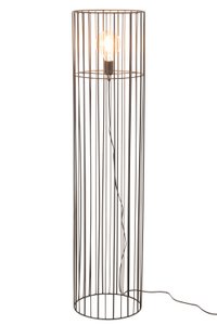 J-Line Stehlampe, rund, Metall, Schwarz