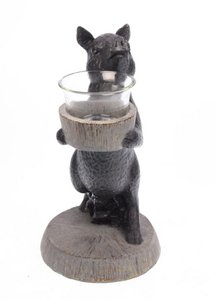 Schwein stehend mit Teelichthalter