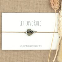 Armband love dalmatiër jaspis goud,zilver RVS