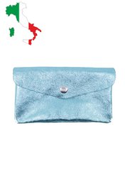 Grand porte monnaie en cuir irisé métallisé pailletté ITG1585