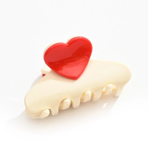 Witte haarclip en rood hart I vrouw