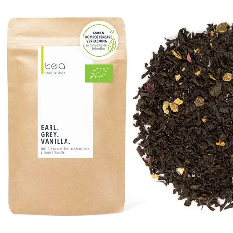 Earl gray vanilla, organic, black tea, 100g