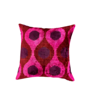 Velvet Ikat Cushion Purplish Dots