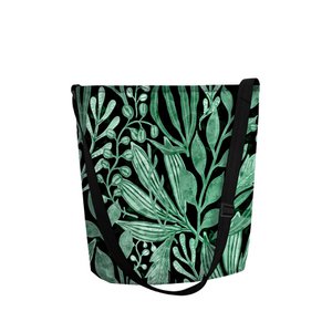 Green Night Crossbody Bag In Anthracite Felt Funky Line Bertoni