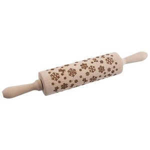 Embossing Rolling Pin houten roterende sneeuwvlokken 38 cm