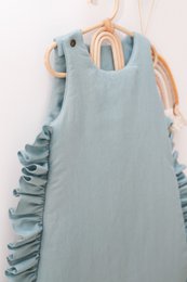 summer linen baby sleeping bag with frills, baby sleeping sack with frills 1 TOG, 1.5 TOG, 2.5 TOG