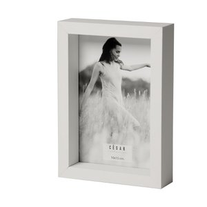 PHOTO FRAME 10X15CM MADERA/PAPELBLANCO SOBREM.Y COLGAR _EXT.11,5X16,5X3,2CM-MADERA:DM ST77927