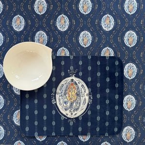 Decorative mat - 45x35 cm - SUZANNE - Navy