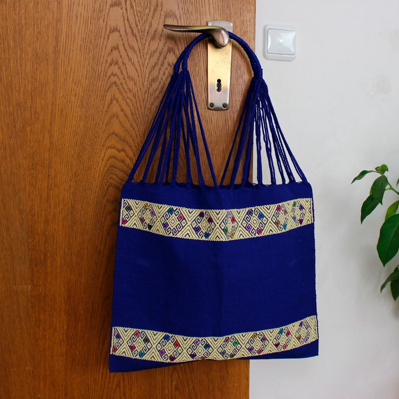 Shopping bag Boho San Angel, select color blue