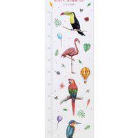 Groeimeter vogels roze - textiel poster