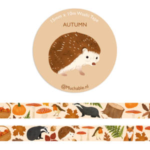 Washi tape - illustration pattern/print autumn animals