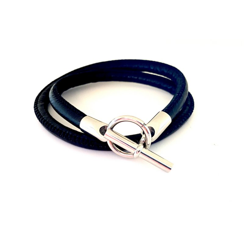 Bracelet leather hermes style black Online Wholesale