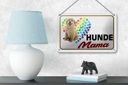 Tin sign saying 18x12cm dogs mom heart decoration
