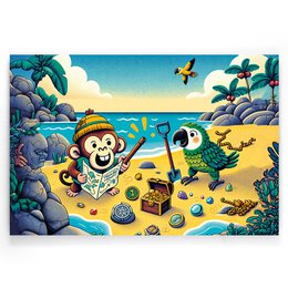 Treasure hunt - with parrot and monkey