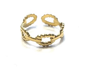 Ring bewerkte schakel Hermes style goud