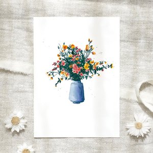 Postcard · Blue Flower Vase