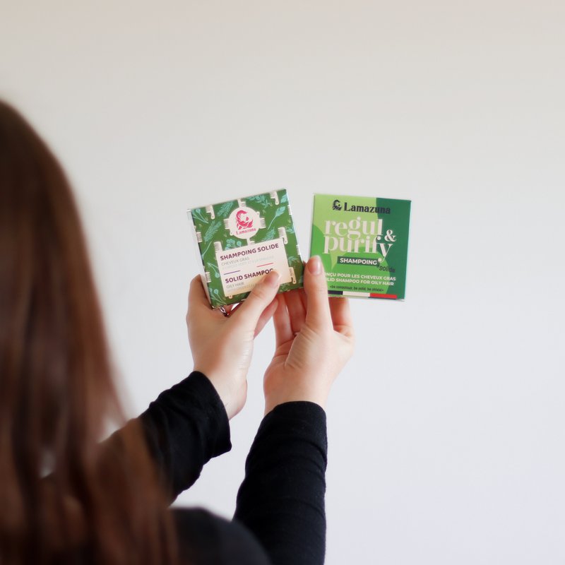 Solid shampoo for oily hair - Spirulina and green clay - Regul & Purify