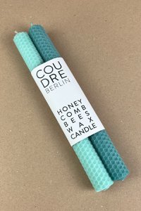 handgefertige farbige Bienenwachs Stabkerzen / pistachio & greenstone