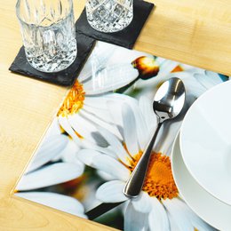 Artipics manteles individuales Margaritas Blancas 4 piezas manteles individuales lavables de plástico cada uno 42 x 30 cm manteles individuales spring fresh decoración de mesa cocina/comedor/invitados