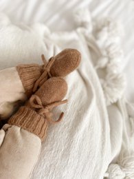 Stiefeletten aus Merinowolle in Braun