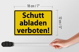 Tin sign warning sign 18x12cm dumping rubble forbidden decoration