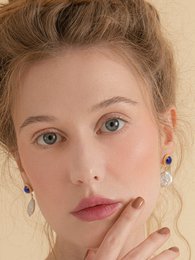 Lapis And Keshi Pearl Earrings