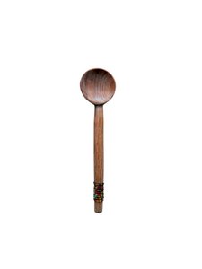 Luxe Olive Wood Spoon Medium Beaded A