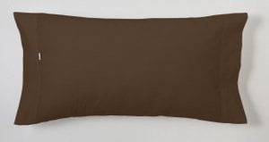 ESTELIA - Kussensloop van gekamd katoen chocolade - 45x110 cm - 100% katoen - 200 draden. Gewicht: 125