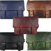 Dames Schoudertas - Cognac Leren Messenger Bag / Crossbody Tas