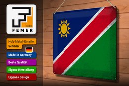 Tin Sign Flag Namibia 40x30cm Flag of Namibia Vintage