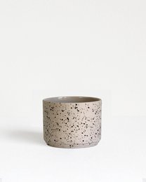  Sand speckled ceramic cappuccino mug, cylindrical shape, textured speckled finish, modern minimalist style