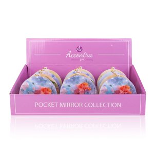 Taschenspiegel mit Blumenprint und Schlüsselanhänger