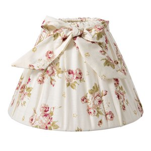 Lampenschirm Ø 22x14 cm beige Metallblumenstoffschein