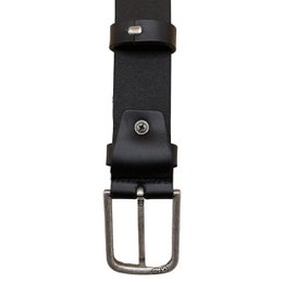 Leather Belt Black Of 3.5 cm Wide - Women's Belt Or Men's Belt
