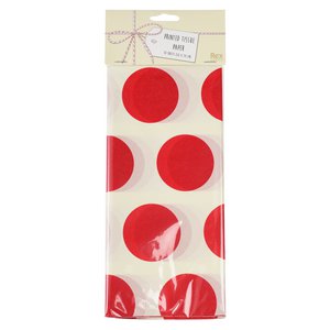Tissue paper (10 sheets) - Red on white Spotlight