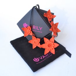 Collier 5 Fleurs - Dahlia Prune