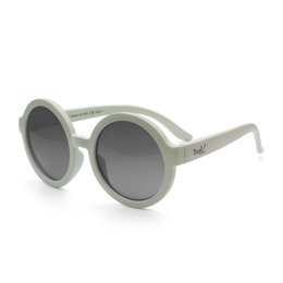 Round, mint-colored kids' sunglasses with a retro-inspired design.
