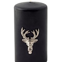 EDZARD set van 3 kandelaars elanden kandelaar, vernikkeld aluminium, hoogte 6 cm
