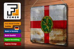 Tin Sign Flag Alderney 40x30cm Flag Alderney Rust