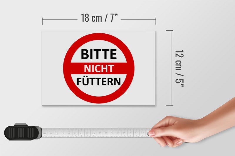 Tin sign warning sign 18x12cm Please do not feed (red/white) sign