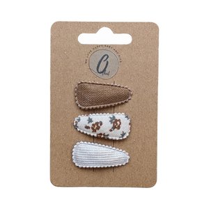 Baby hair clips Spring brown/print/gold OK 3681