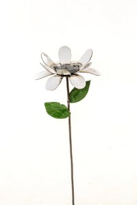 ZIMBA-ARTS METAAL NATUURLIJK-WIT MADELIEFJE BLOEM