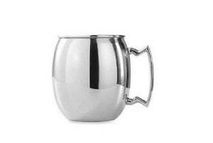 GLATTER EDELSTAHLBECHER MIT GRIFF
