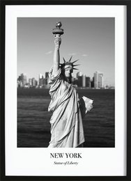 Statue of Liberty poster featuring the iconic landmark against the New York City skyline. Available in various sizes.