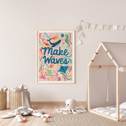 Machen Sie Wellen Sea Life Kunstdruck